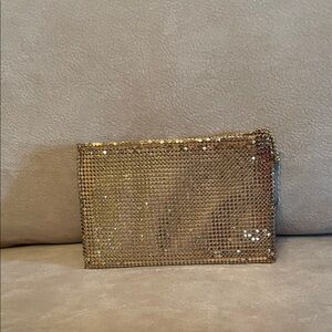 Vintage Whiting & Davis Gold Mesh Zip Bag NWT